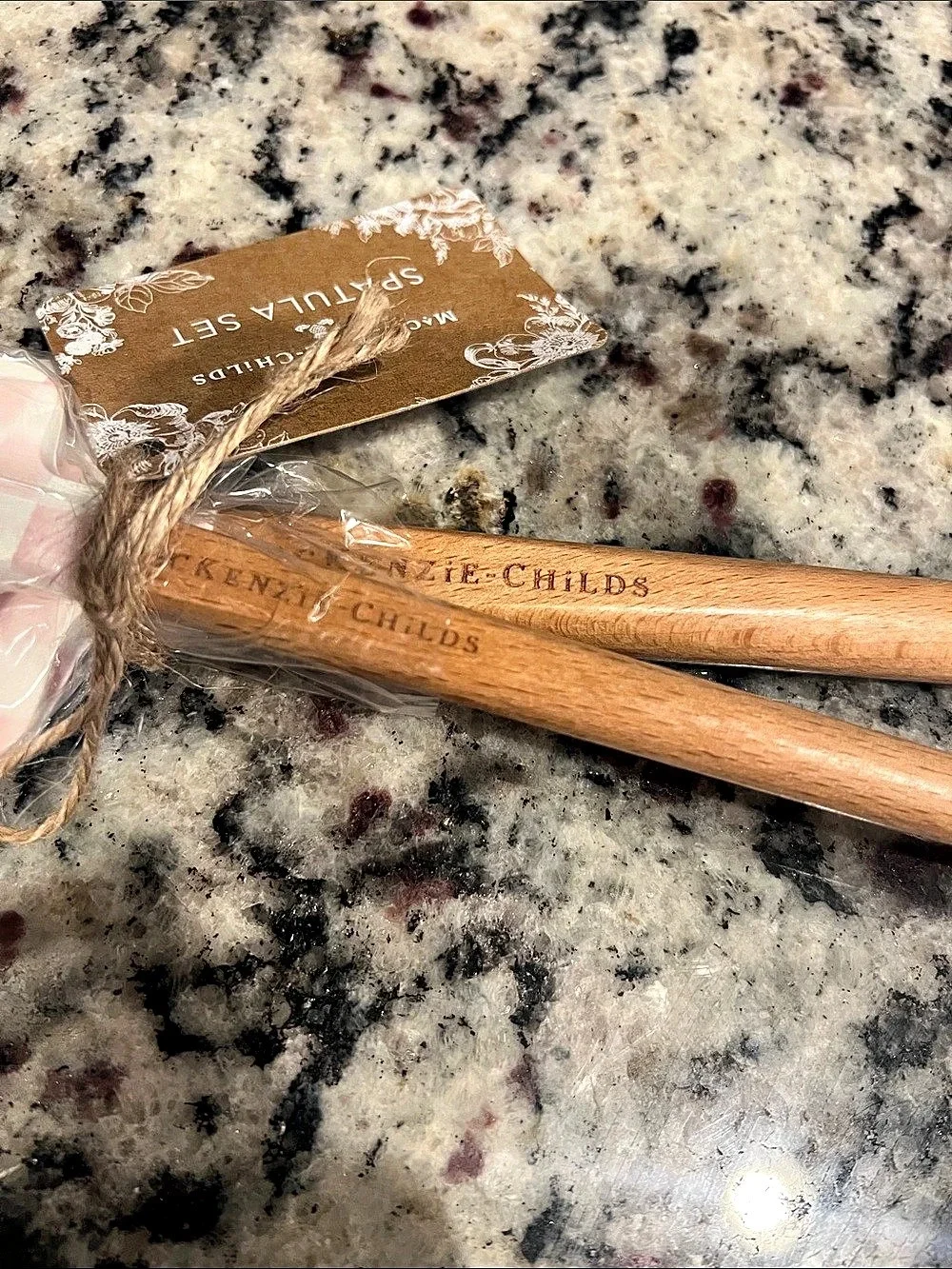 Mackenzie-Childs Rosy Check Spatulas Set of 2. NWT